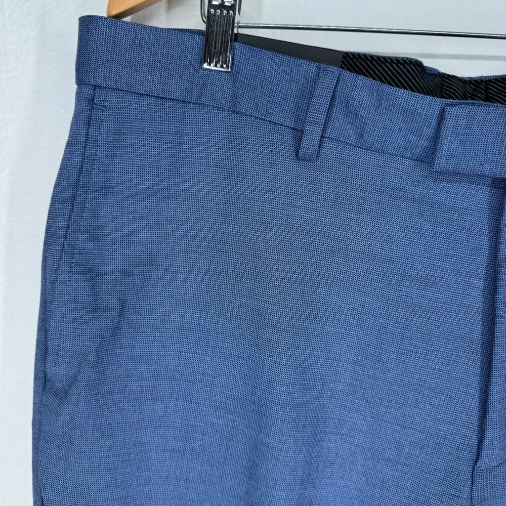 Banana Republic Slim Fit Wrinkle Resist Dress Pants Blue 38x32 Mens NEW‎ Flat